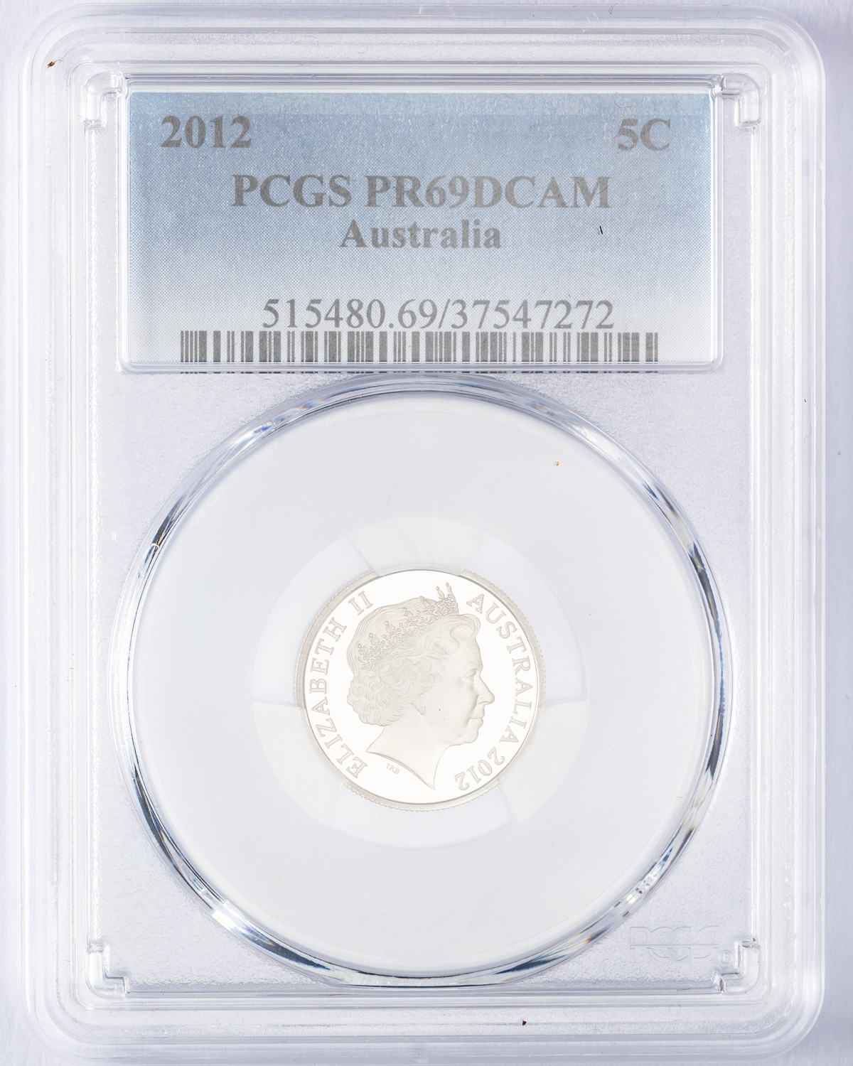 Elizabeth II, Five Cent, 2012, PCGS PR69DCAM