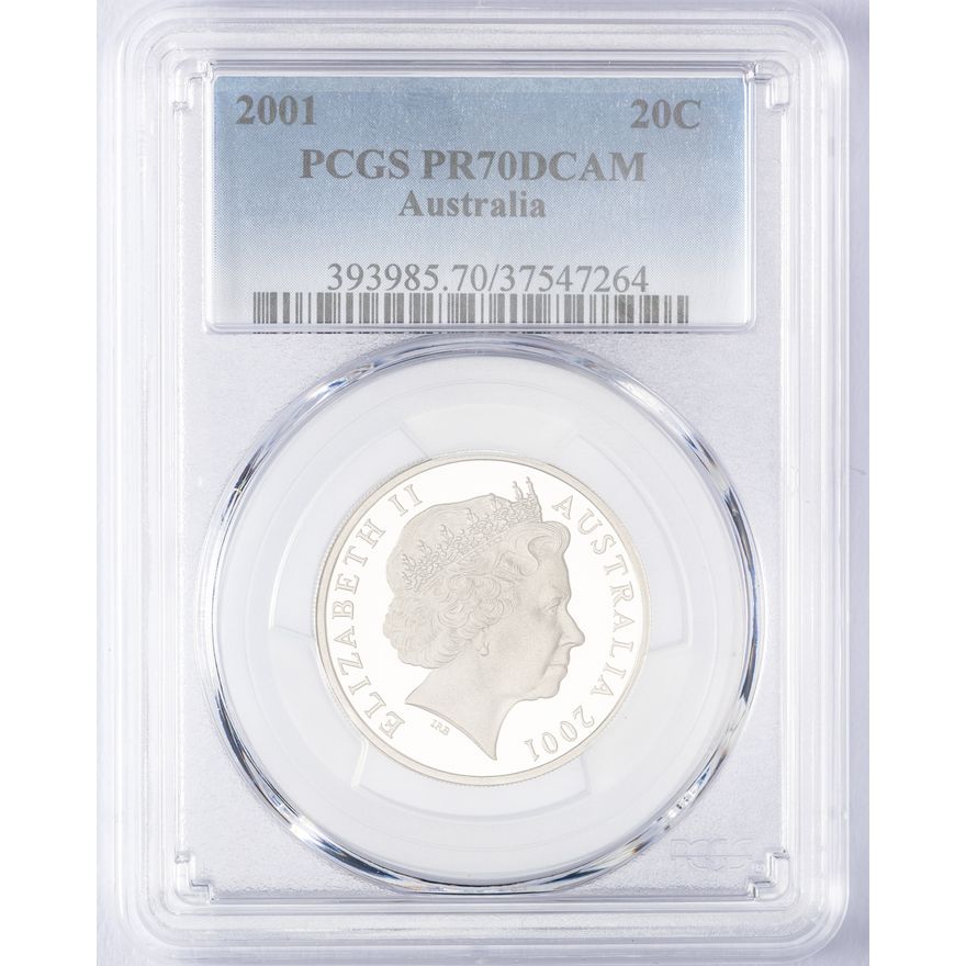 Elizabeth II, Twenty Cent, 2001, PCGS PR70DCAM