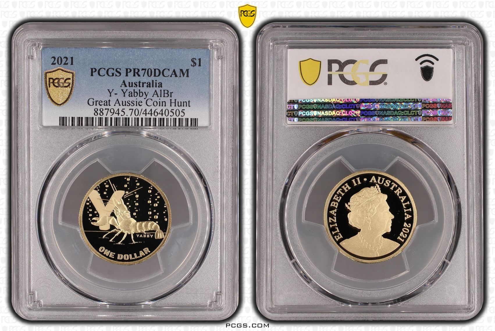 Elizabeth II, Y- Yabby AlBr, POP 17/0, One Dollar, 2021, PCGS PR70DCAM
