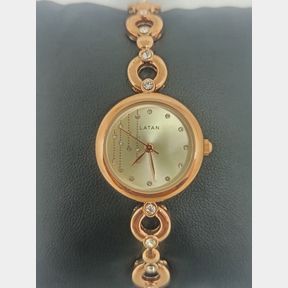 LADIES LATAN - ALLOY - ROSE GOLD BRACELET - ROSE GOLD DIAL - STONES - 51929/12144