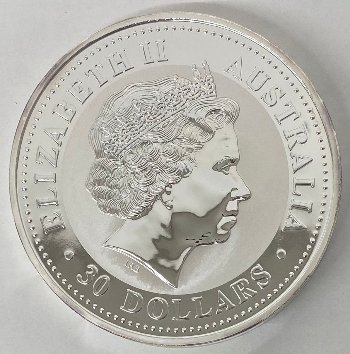 オーストラリア-Australia. 十二支干支 辰年竜図 30ドル(1キロ)銀貨 