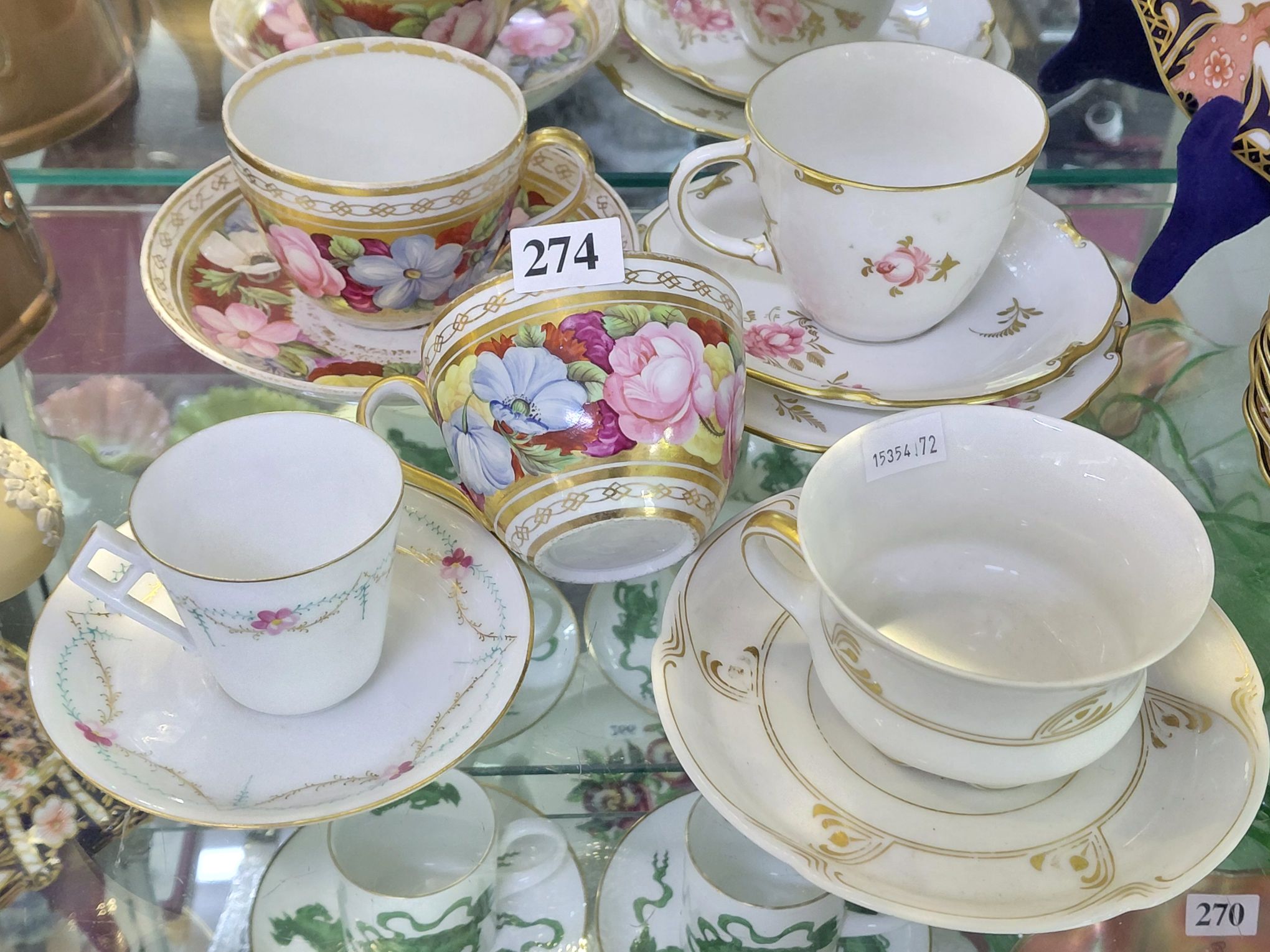 English And Czech China Teacups And Saucers