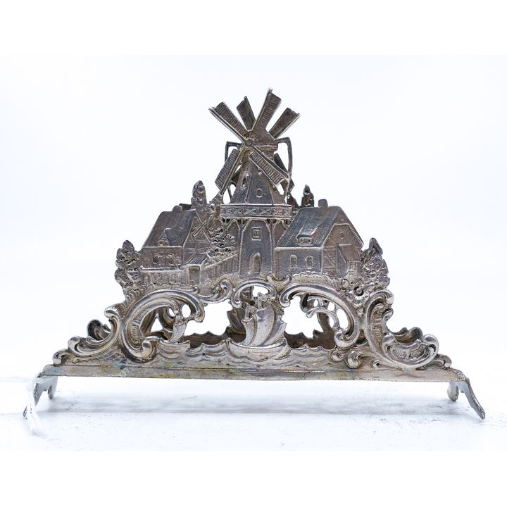 Ornate German 800 Silver Napkin Holder 4.5'' - 50 Grams