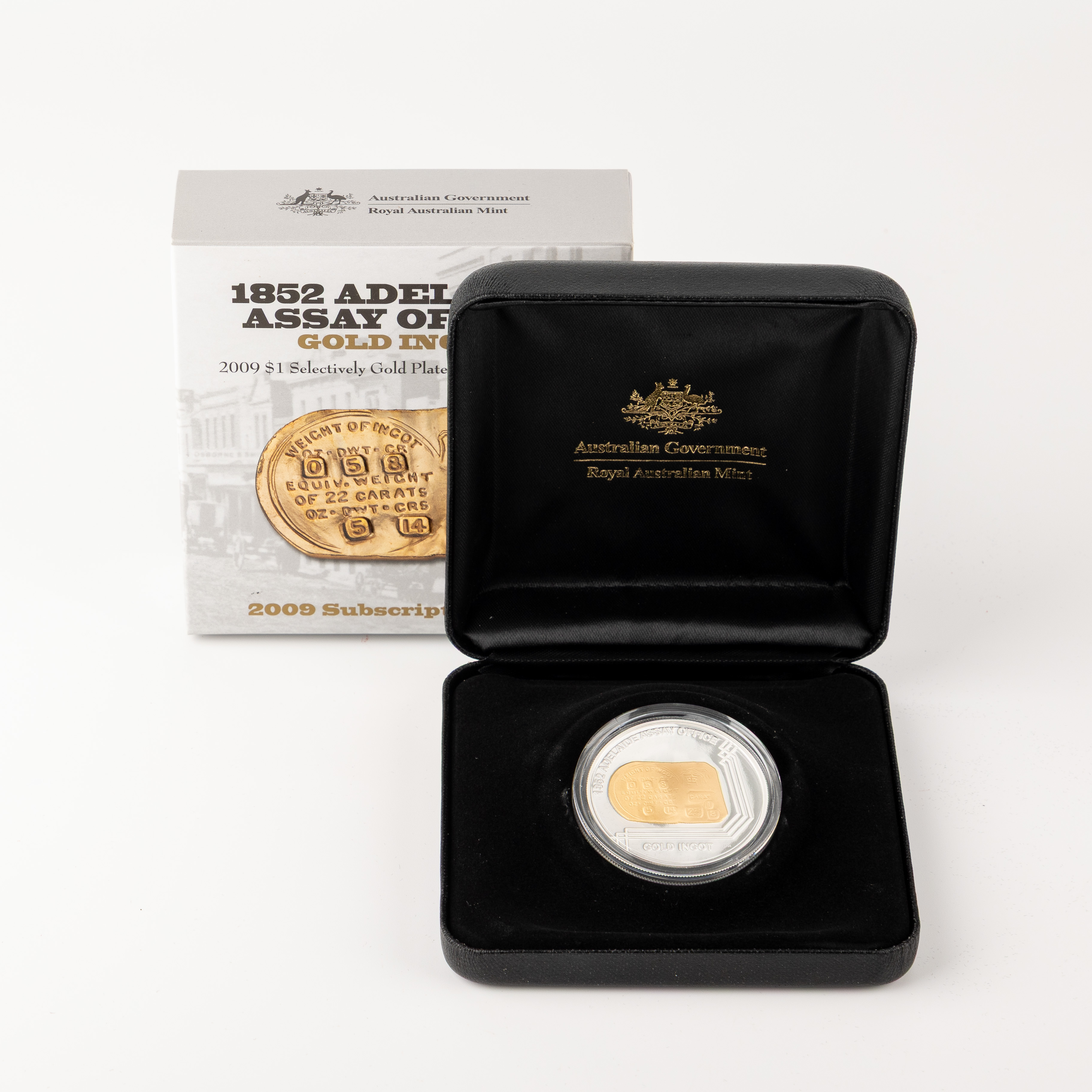 Adelaide Assay Office Selectively Gold Plated Silver Proof Coin, One Dollar, 2009