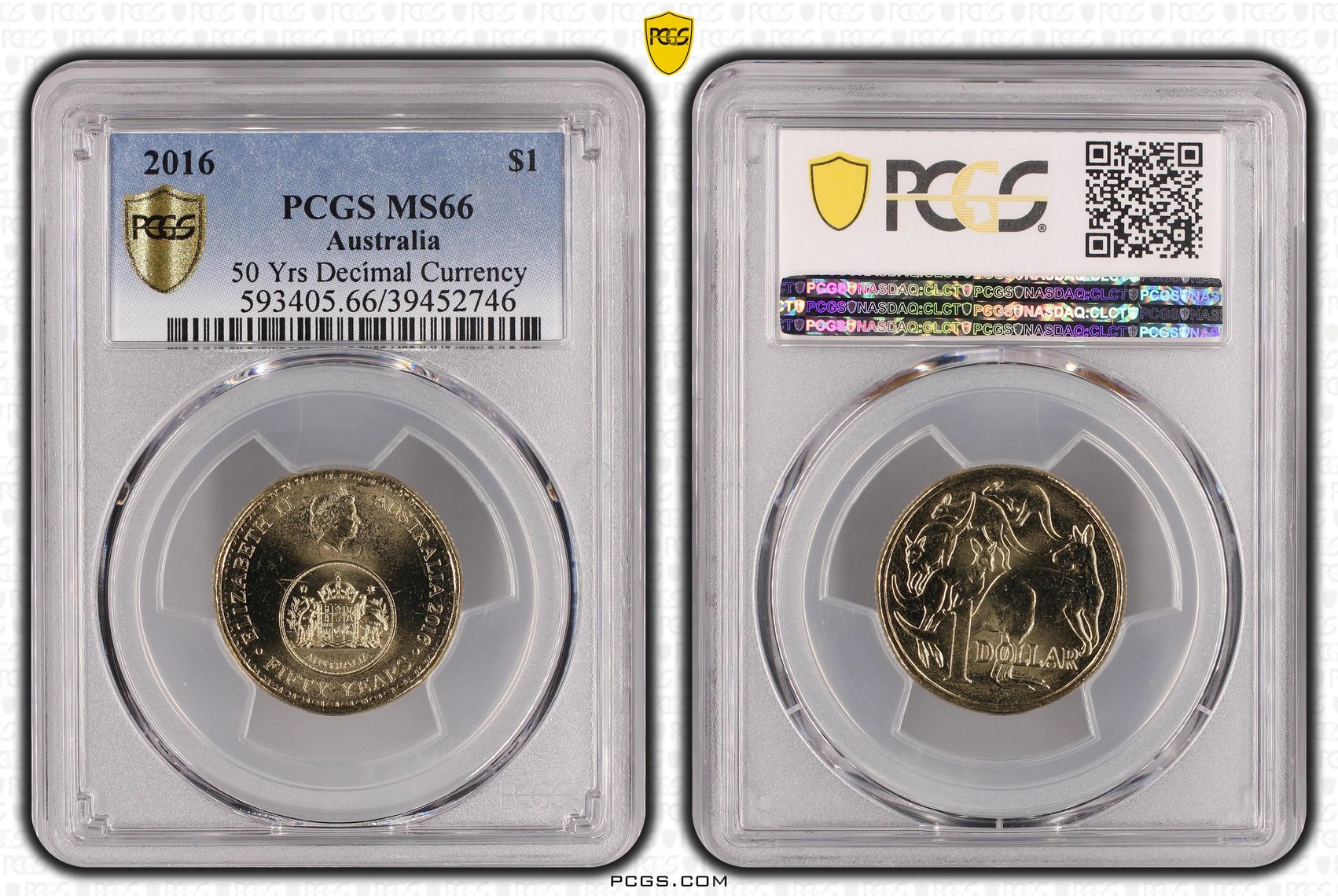 50 Yrs Decimal Currency, One Dollar, 2016, PCGS MS66