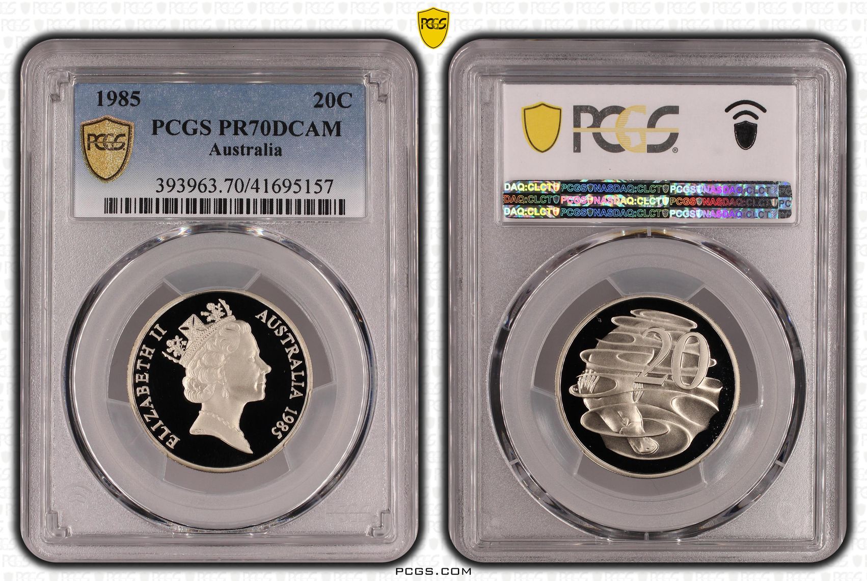 Elizabeth II, Twenty Cent, 1985, PR70DCAM