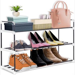 Knight 3 Tier Heavy Duty Metal Shoe Rack Holder Organiser Multi Purpose |