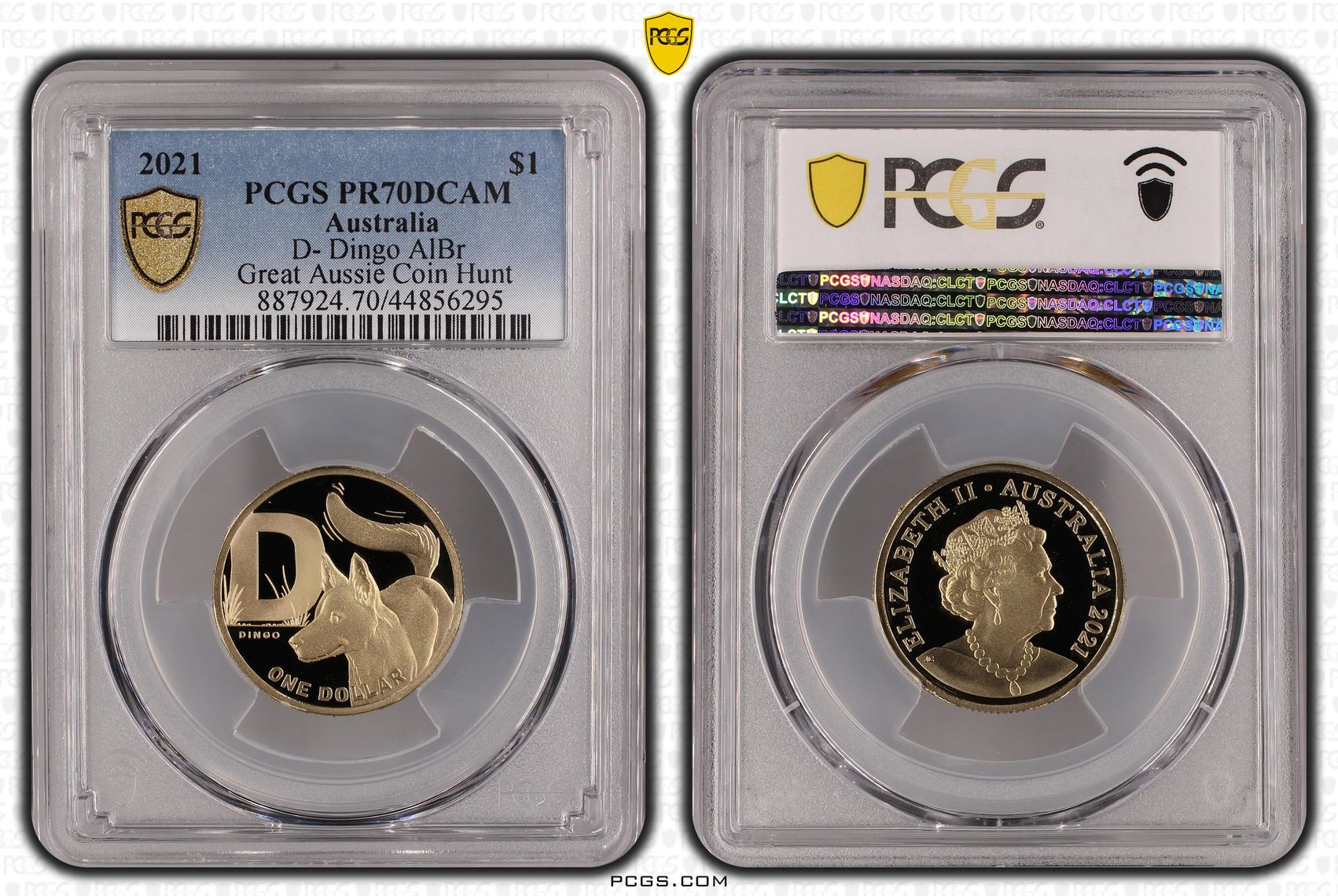 476 · 2021 Australia One Dollar, $1 D- Dingo AlBr PCGS - PR70DCAM POP 14/0 -295