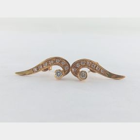 0.400CTS DIAMONDS LOVELY DESIGN 18CT YELLOW GOLD EARRINGS COLOUR H/I CLARITY VS/SI - 51620/125