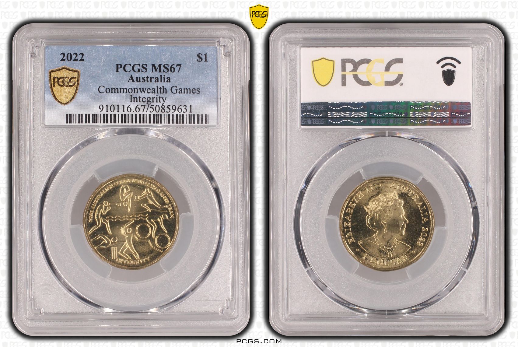 Commonwealth Games -Integrity, One Dollar, 2022, PCGS MS67