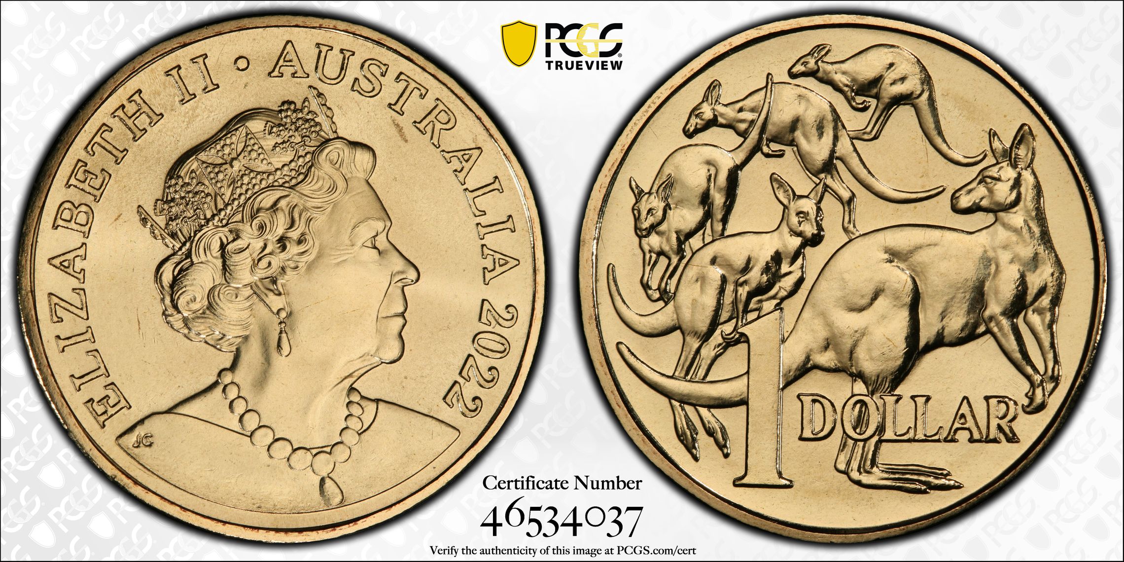 282 · Elizabeth II, One Dollar, 2022, PCGS MS69