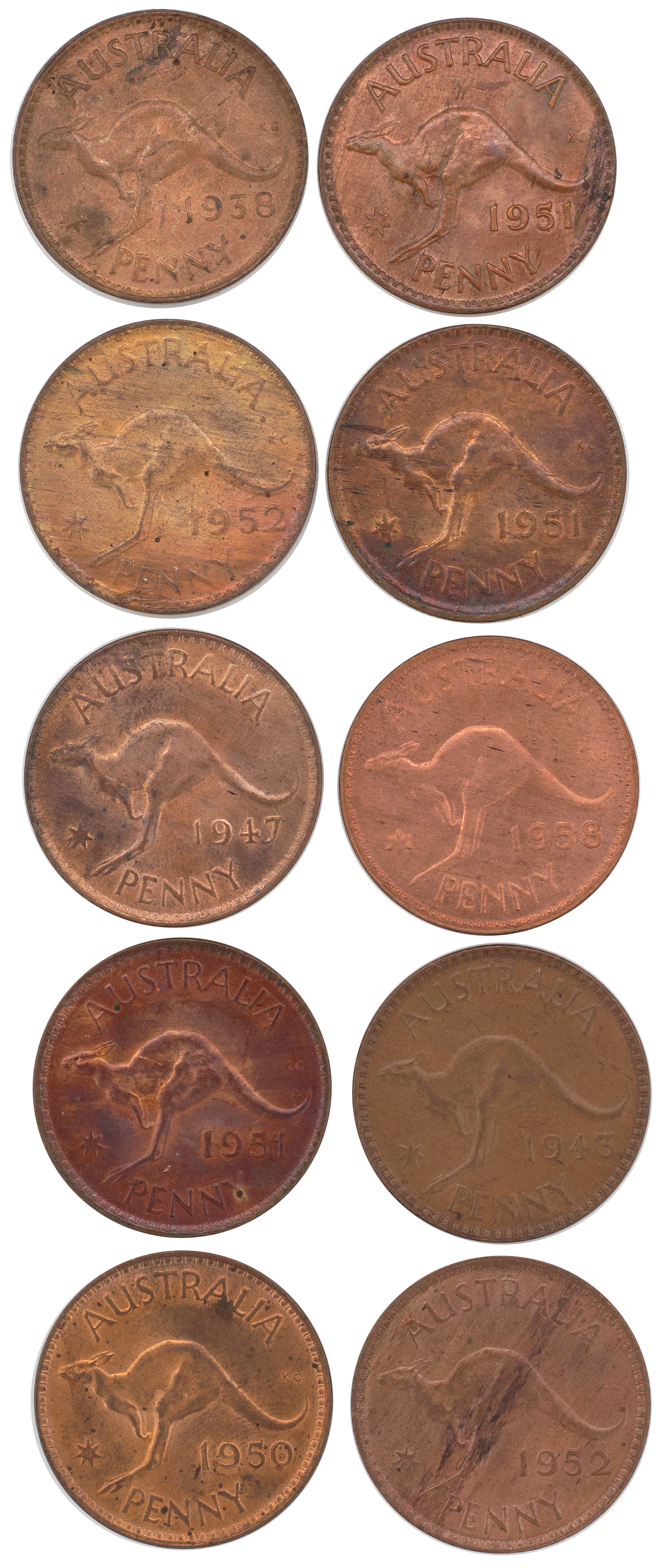 George VI - Elizabeth II, Penny, EF - UNC
