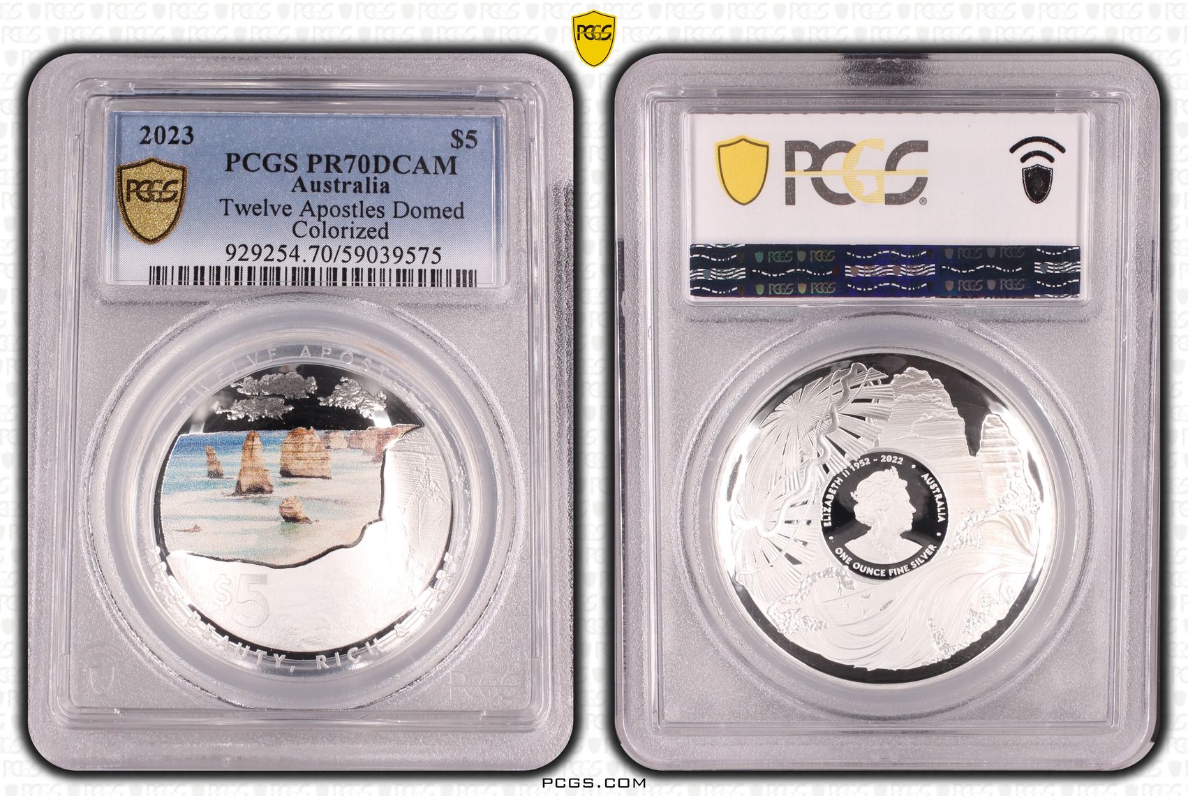 Twelve Apostles Domed Colorized, Five Dollar, 2023, PCGS PR70DCAM