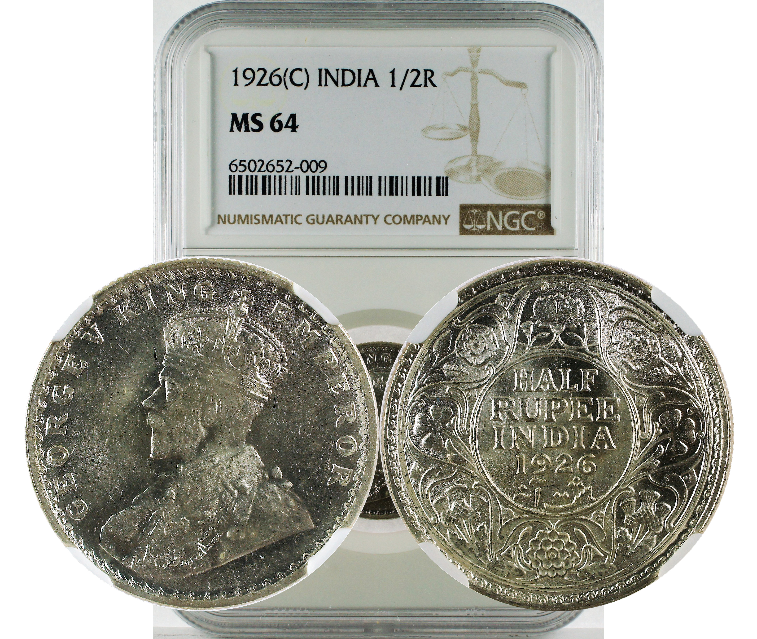 1926(C) INDIA 1/2R MS 64
