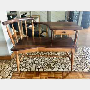 yellow wood and Stinkwood Telephone table. 96W x 44D x74H. - 50698/436