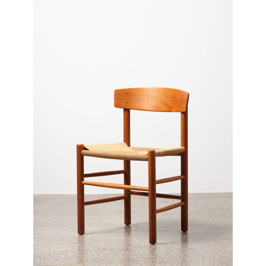 1950s Danish oak and teak side chair