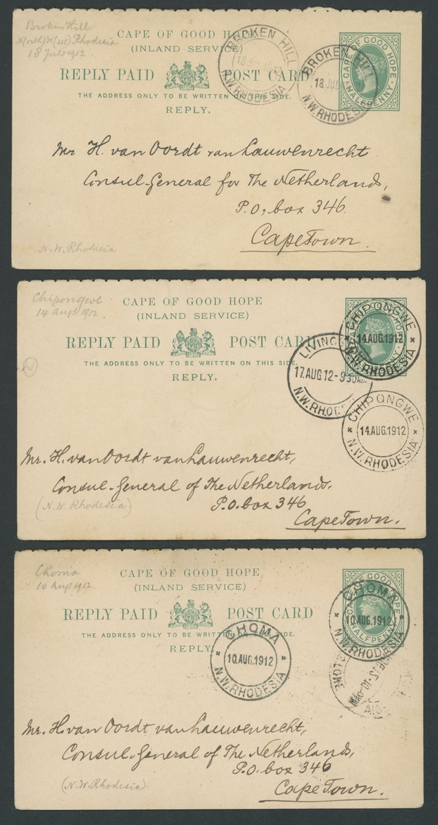 Rhodesia Covers and Cancellations The following seven lots comprise ...