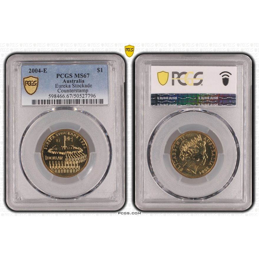 Eureka Stockade Counterstamp, One Dollar, 2004-E, PCGS MS67