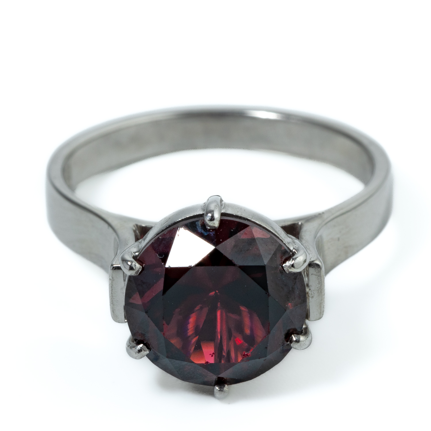 Garnet Solitaire 9ct Gold Ring,