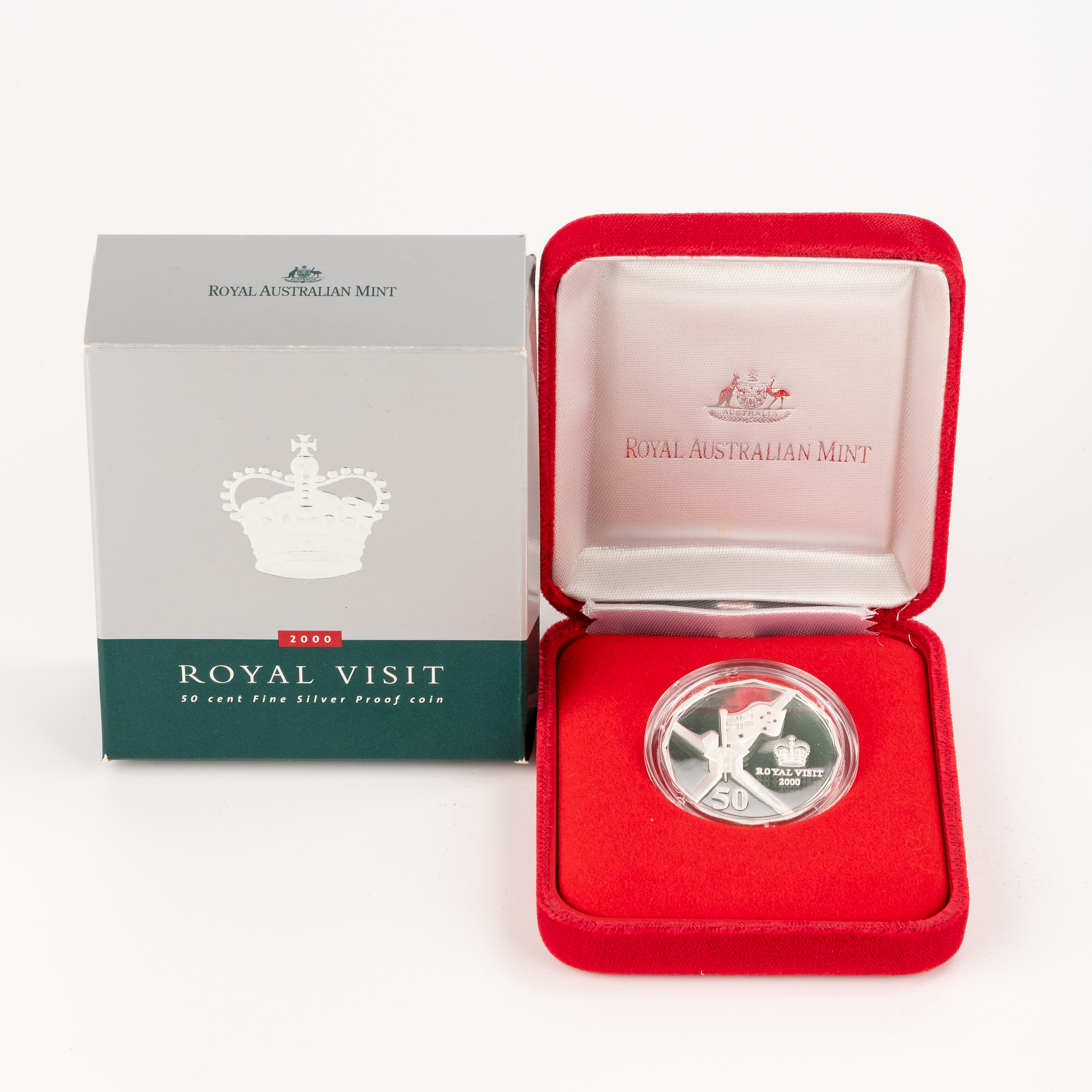Royal Visit Silver Proof Coin, Fifty Cent, 2000