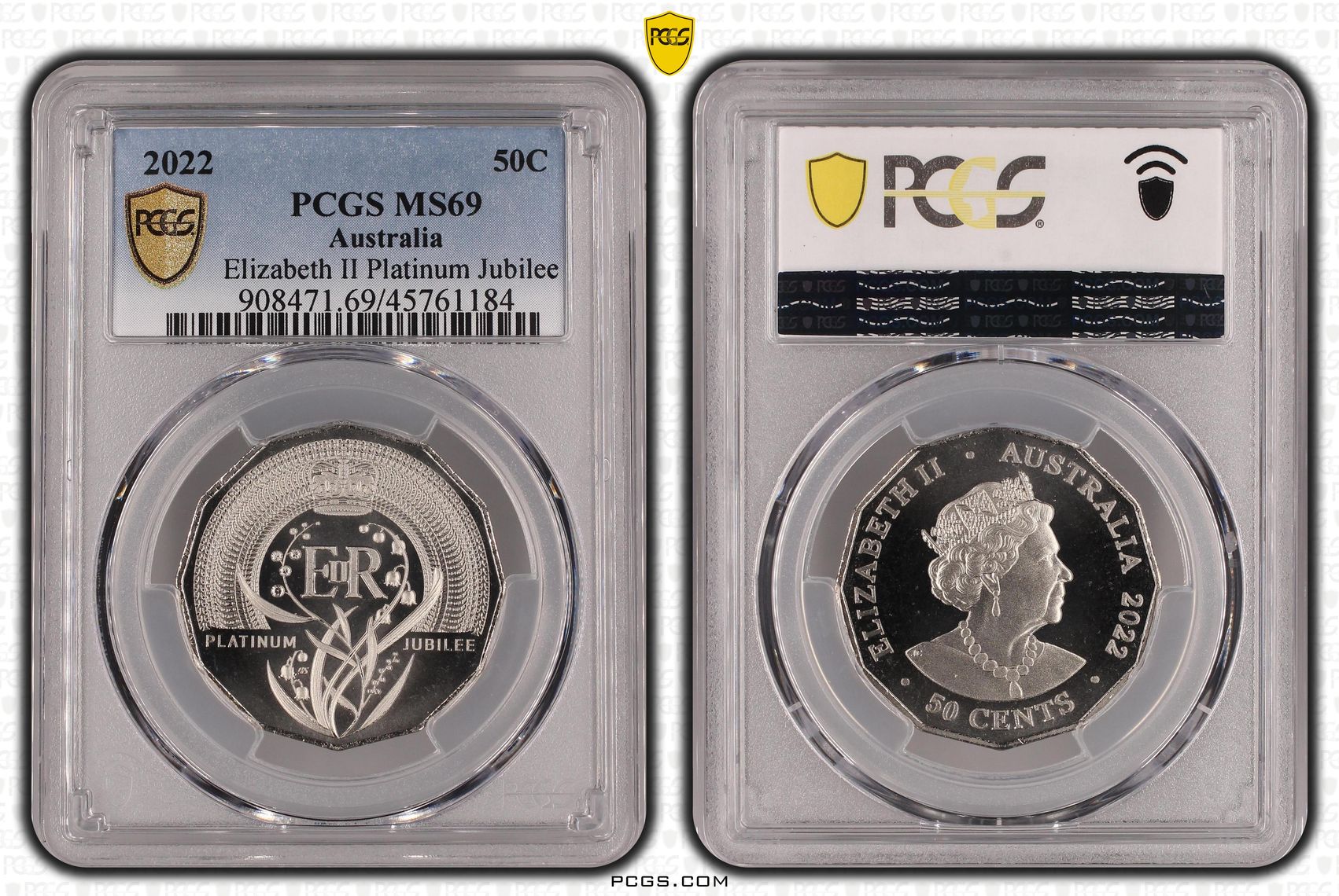 Elizabeth II Platinum Jubilee, Fifty Cent, 2022, PCGS MS69