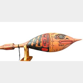 Eagle And Salmon Paddle By Peter Billy