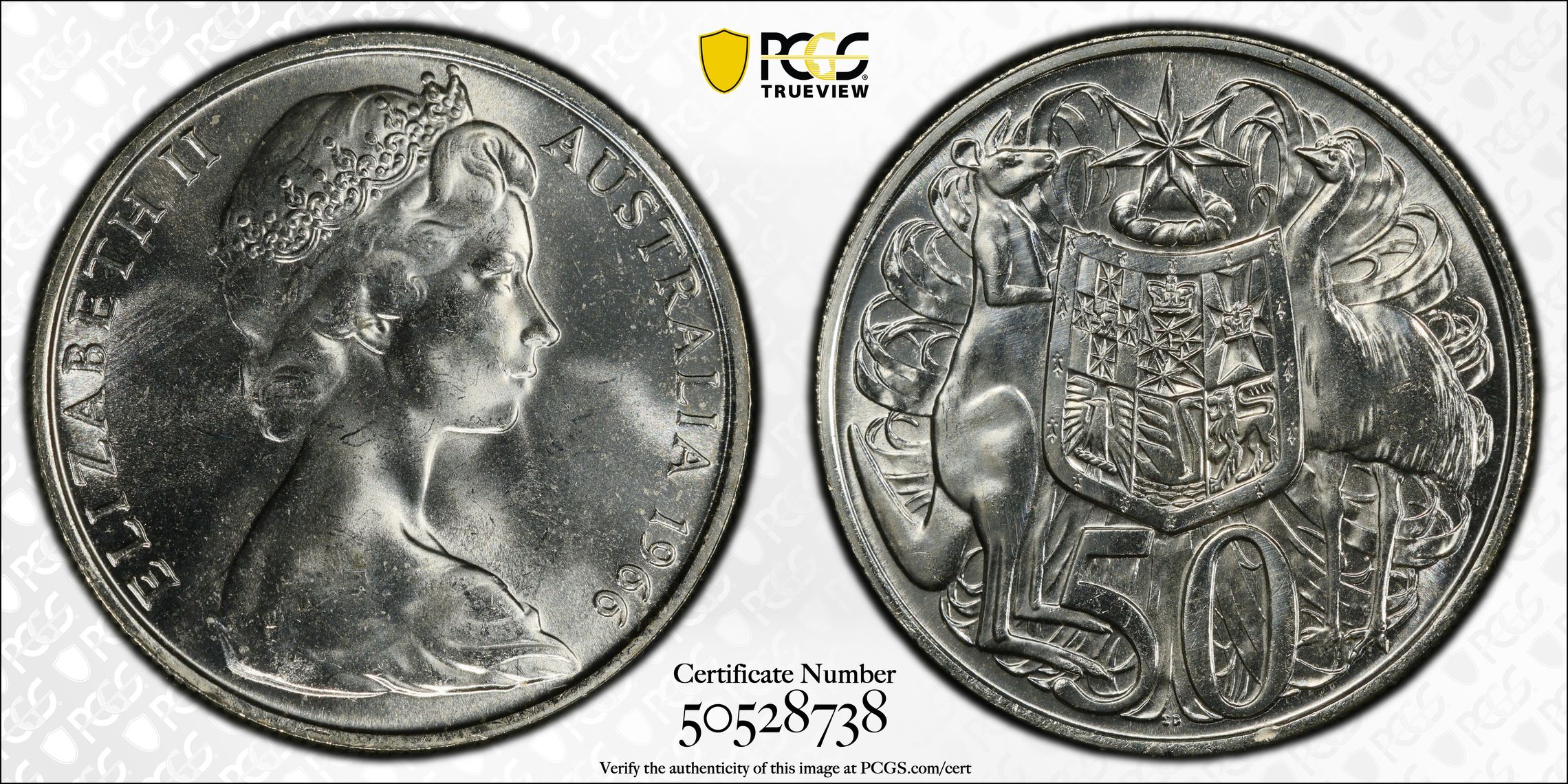 342 · Fifty Cent, 1966, PCGS MS63