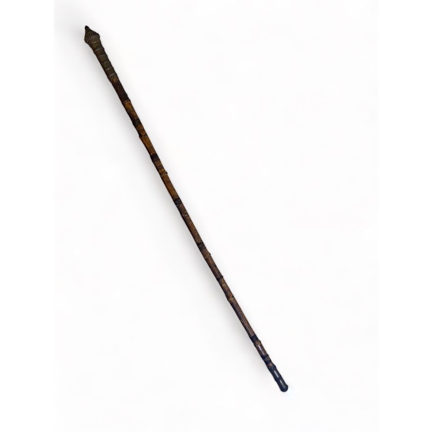 A 19th century Indian brass and bamboo lathi