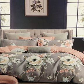 Soft Touch Embellished Six Pc s Duvet Cover Set Grey Grey Double |