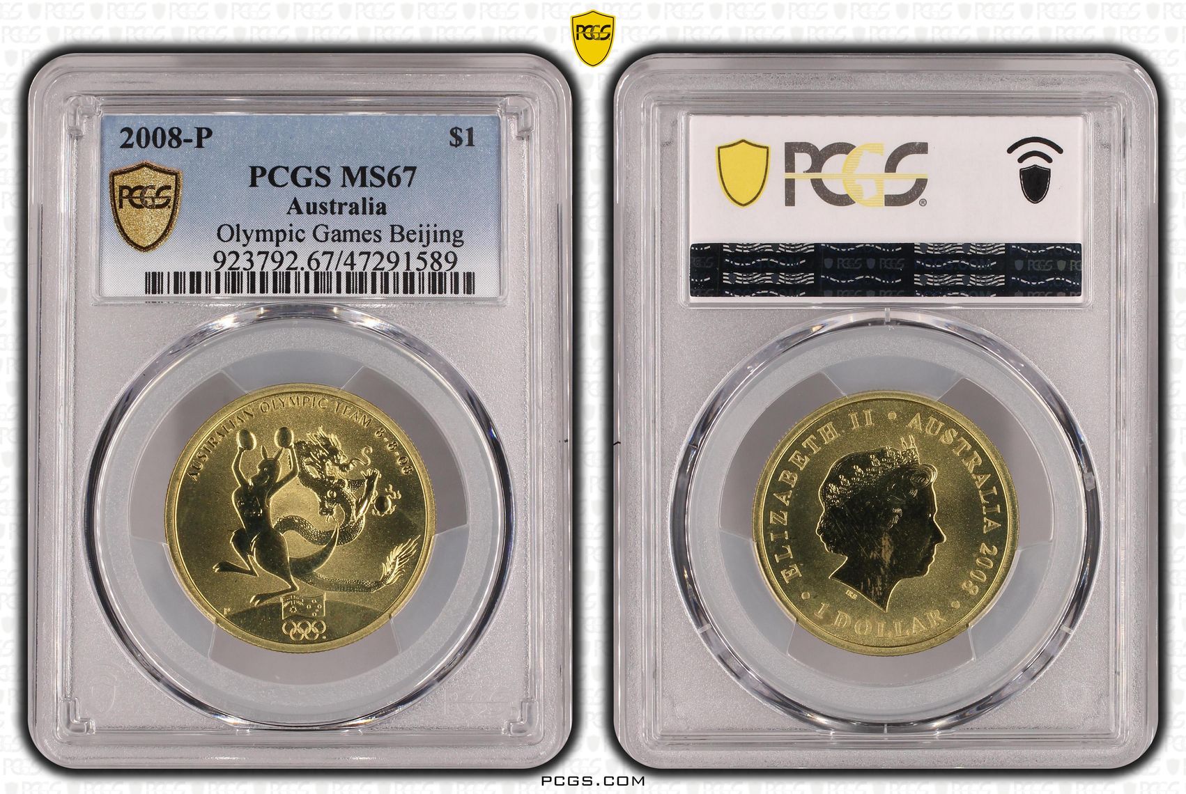 Olympic Games Beijing, One Dollar, 2008-P POP Report 2/1, PCGS MS 67