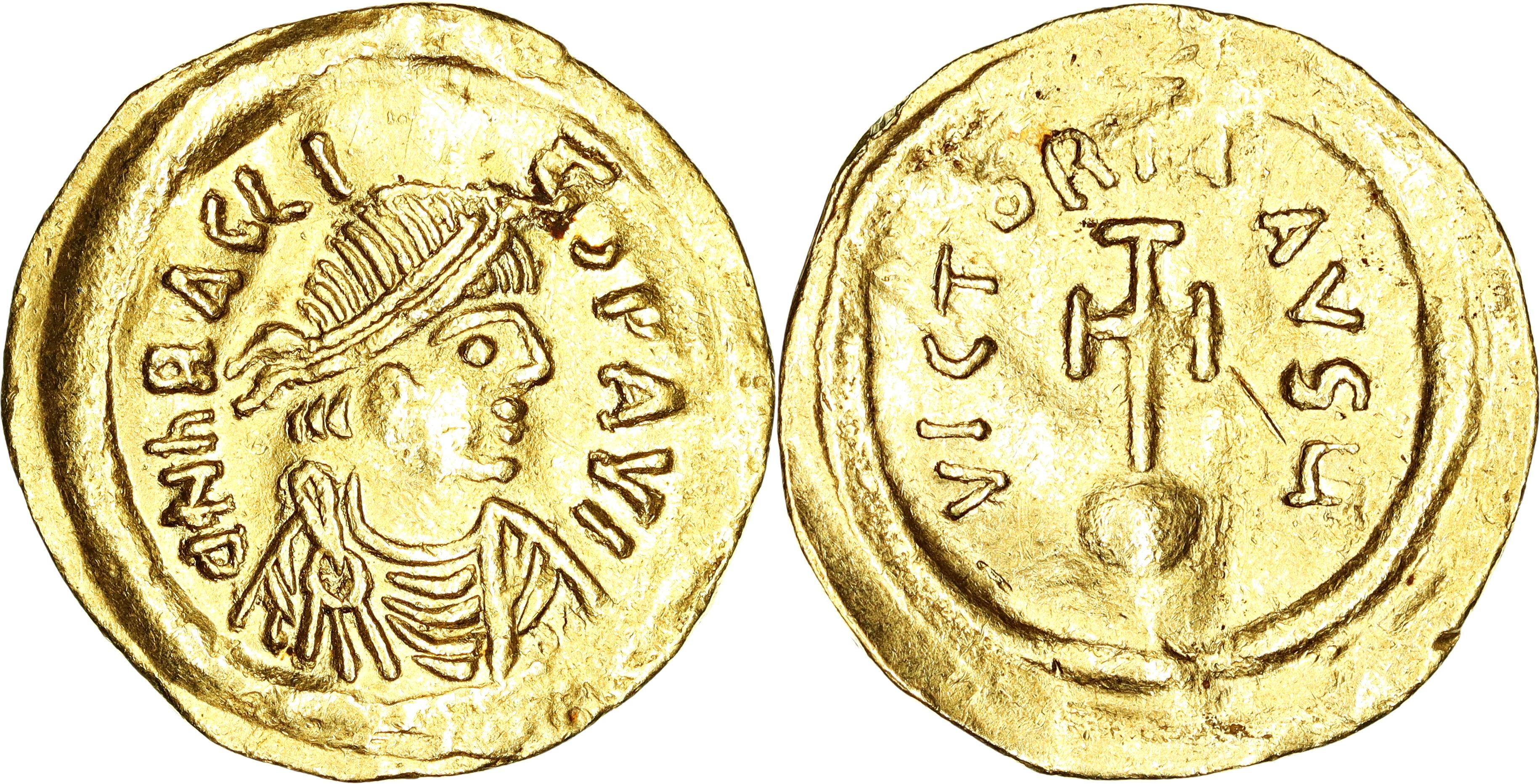Byzantine Empire, Heraclius, Gold Semissis, 610-613 AD, VF