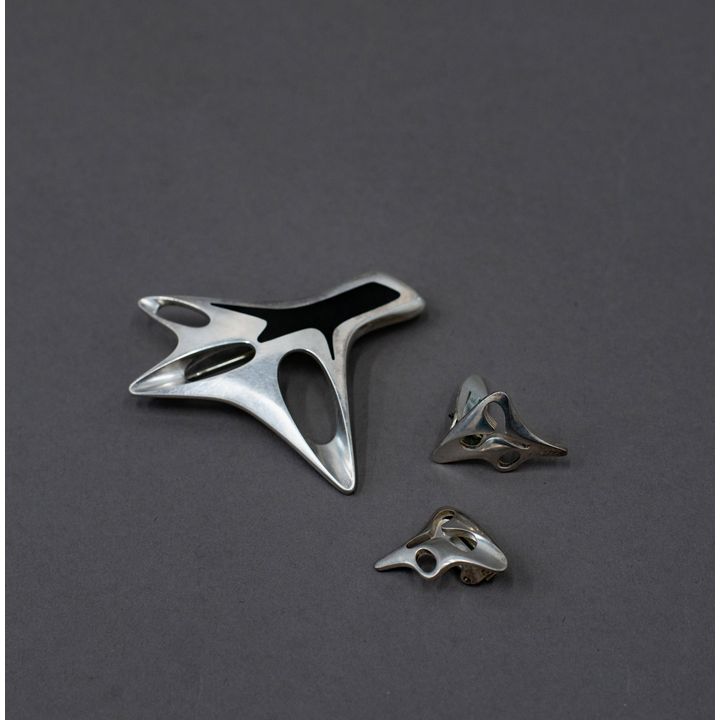 Henning Koppel for Georg Jensen - Sterling silver brooch and earrings