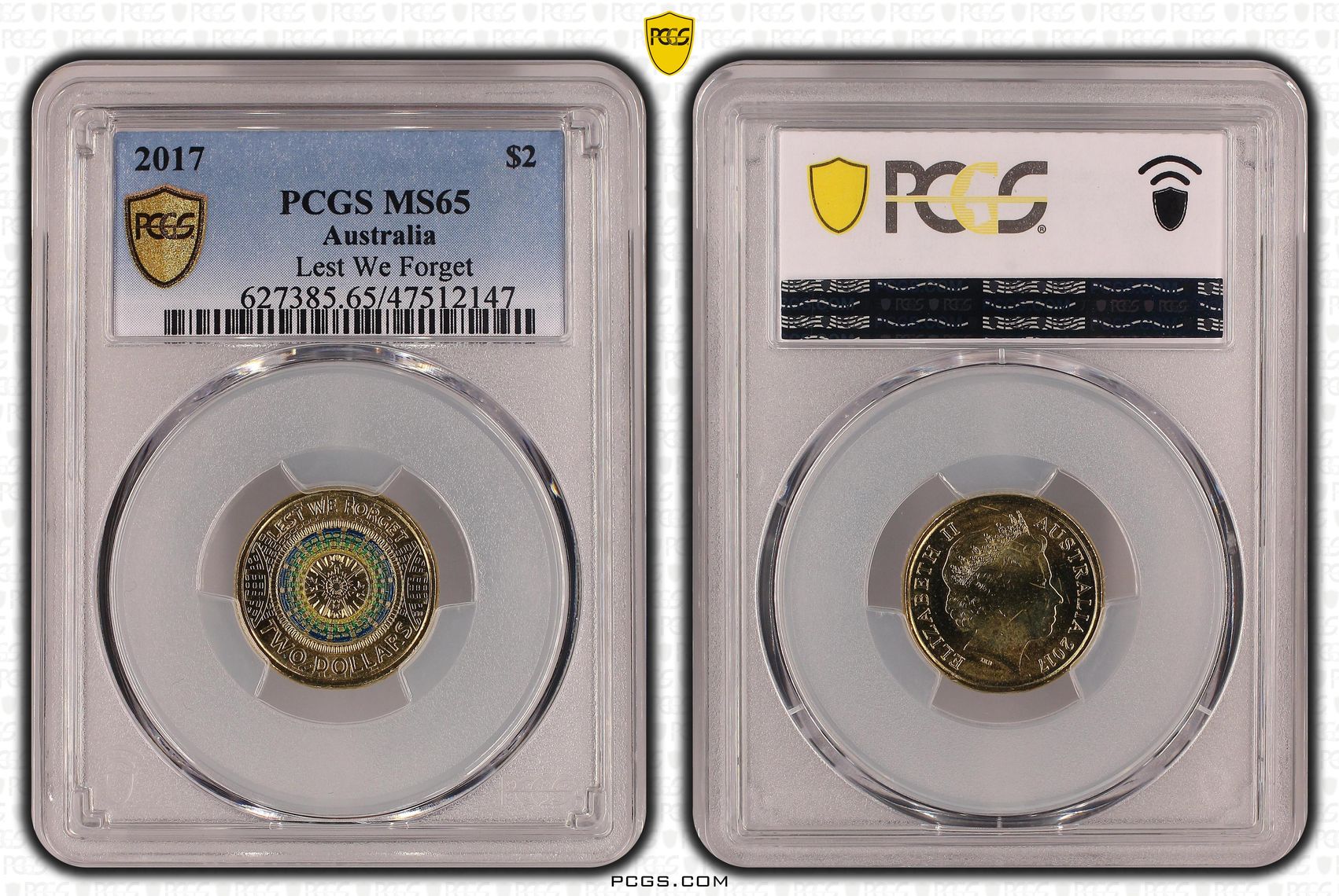 Lest We Forget, Two Dollar, 2017, PCGS MS 65