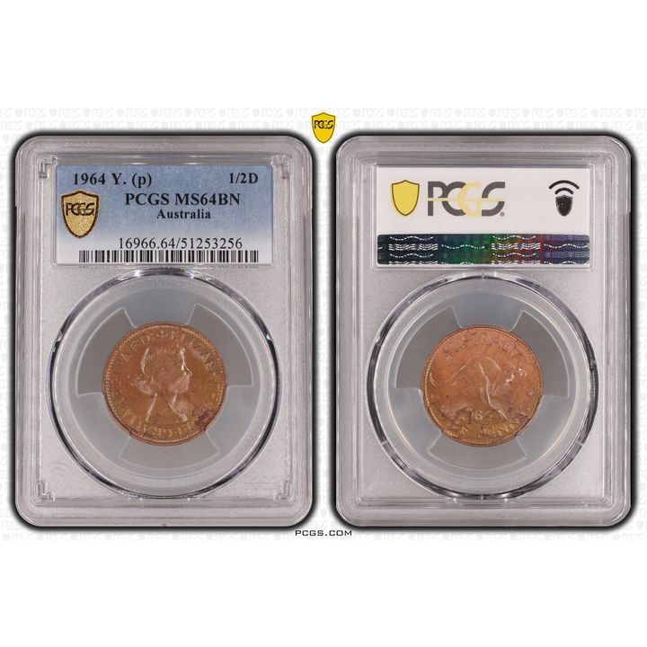 Elizabeth II, Half Penny, 1964, PCGS MS64BN