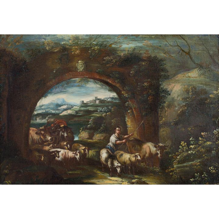 Philipp Peter Ross przypisywany | Scena pasterska
