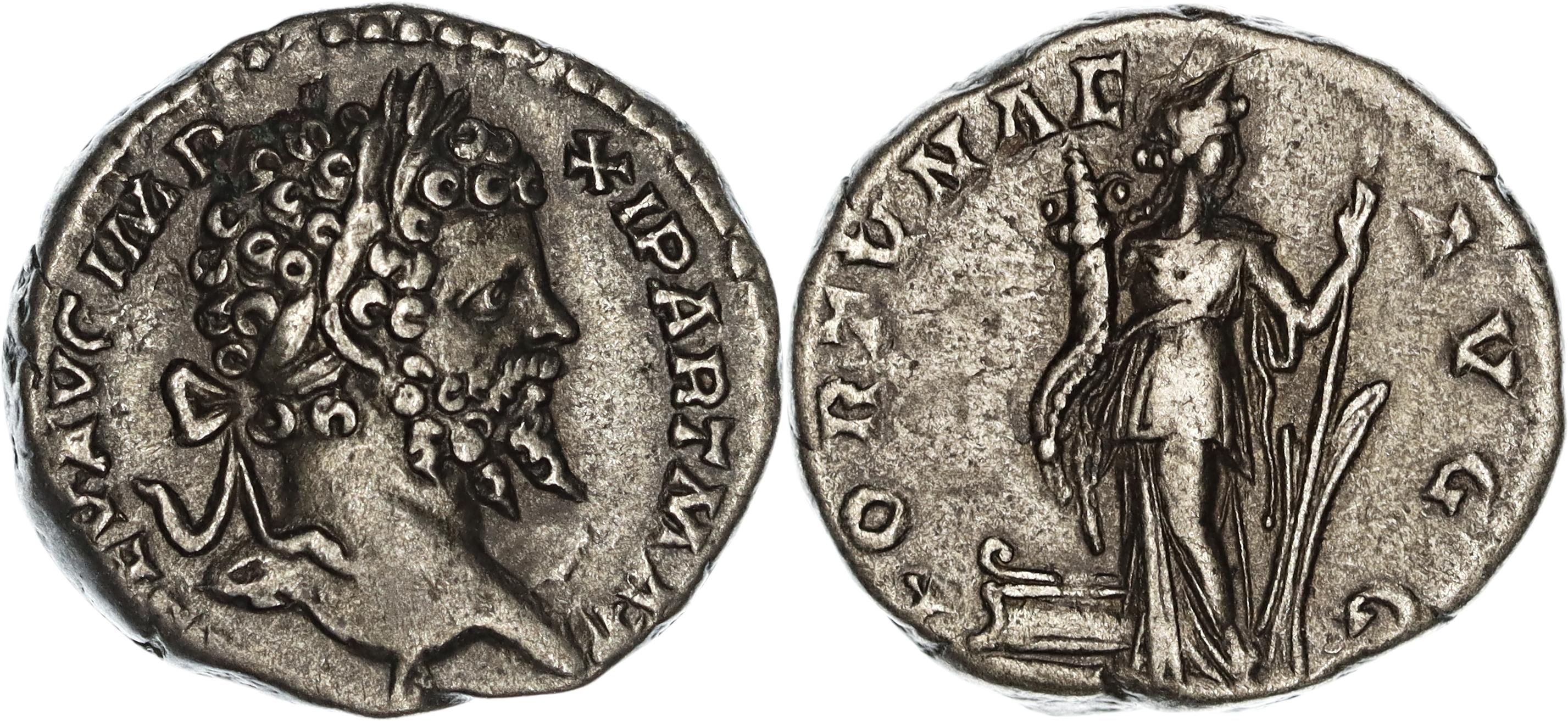 Roman Empire, Septimius Severus, Silver Denarius, 198 AD, nVF