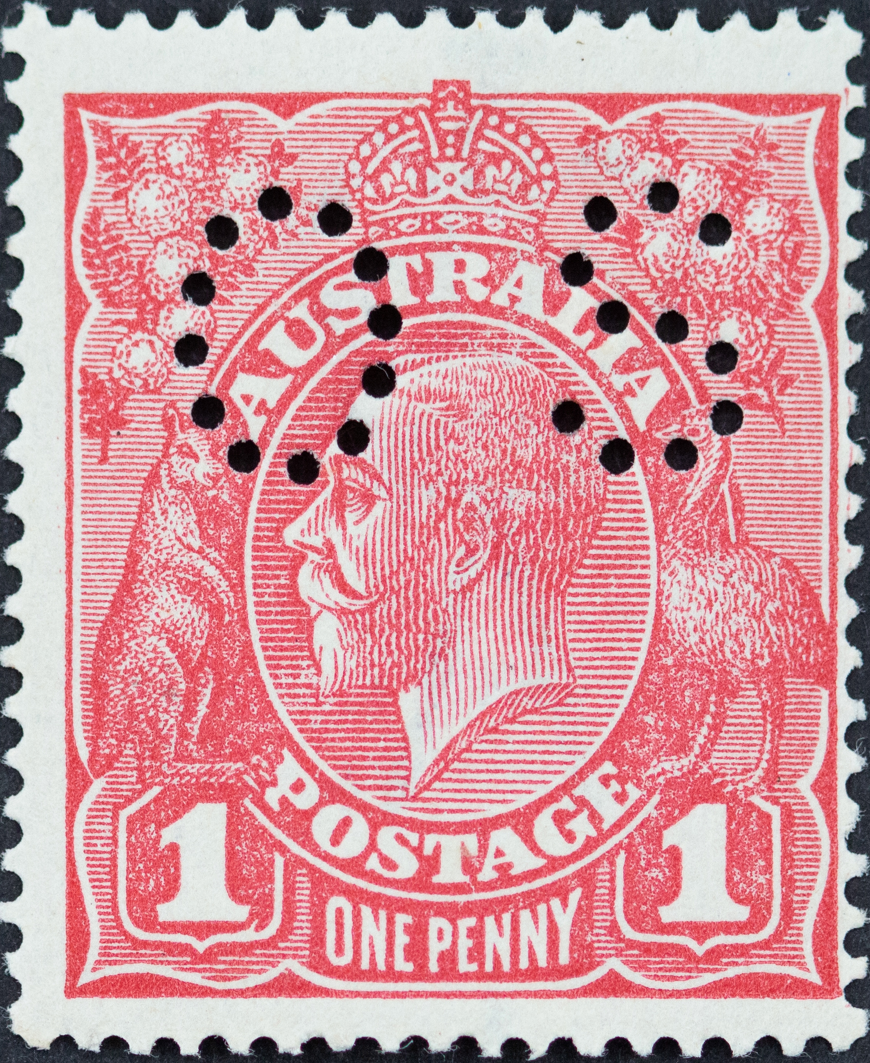 One Penny, Red, 1914, MH