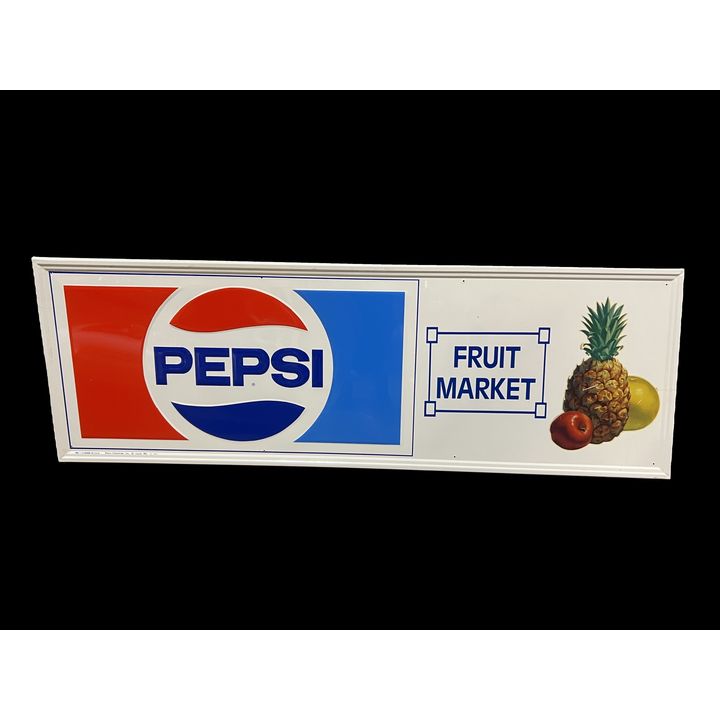 Pepsi Fruit Market Tin Metal Soda Sign