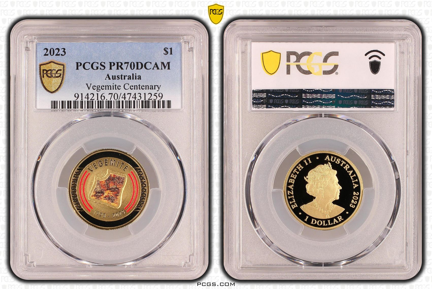 Elizabeth II, Vegemite Centenary, One Dollar, 2023, PCGS PR70DCAM