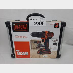 BLACK DECKER - 18V CORDLESS HAMMER DRILL 80 ACCESSORIES METAL CASE - BDCHD18BAFC-QW