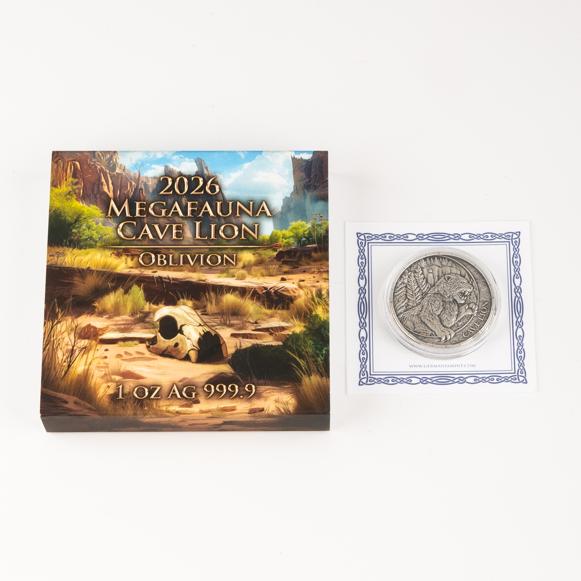 Republic of Liberia, Germania Mint - Megafauna, Cave Lion Oblivion, Twenty Dollars, 2026, UNC