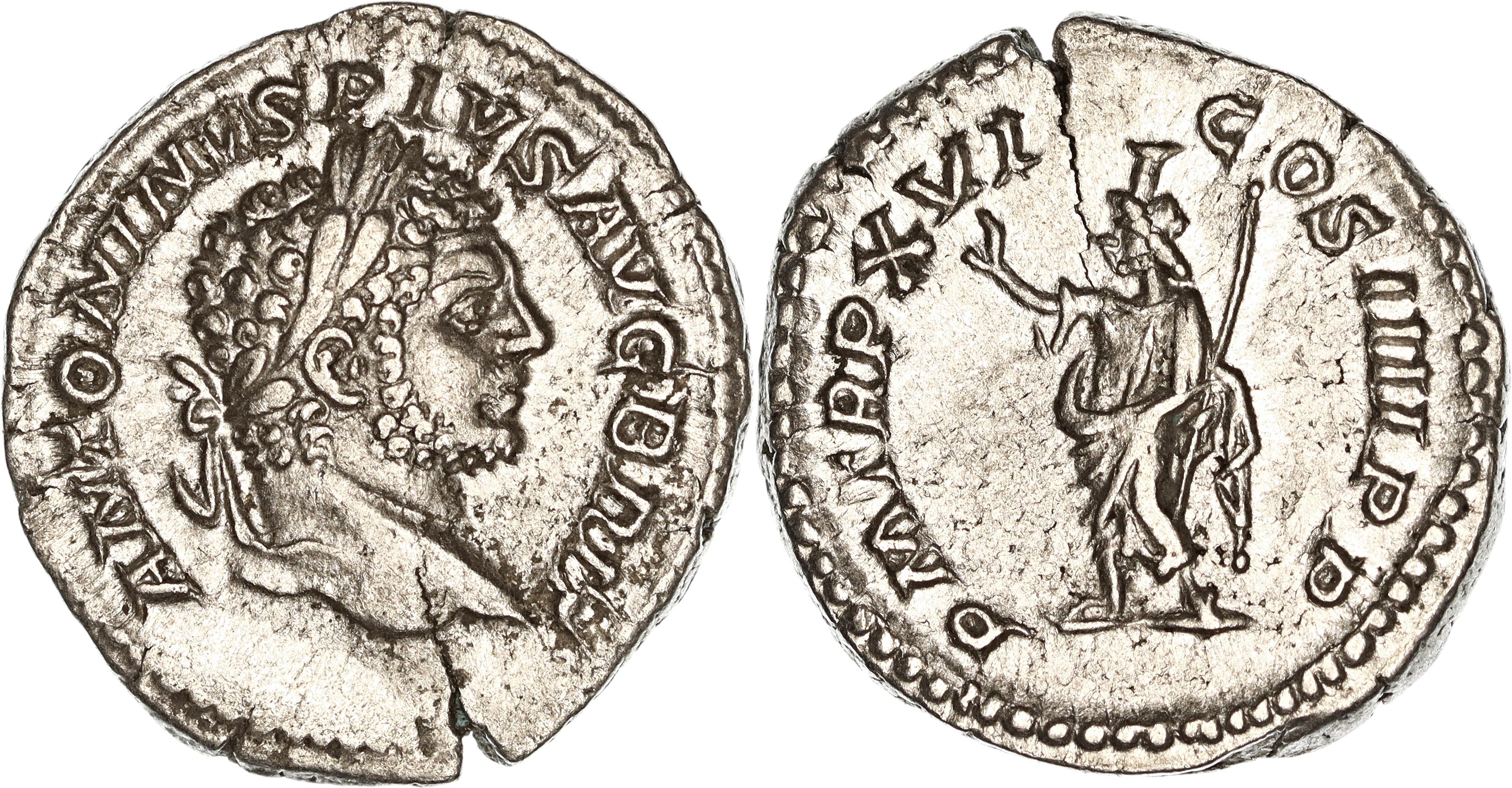 Roman Empire, Caracalla, Silver Denarius, 213 AD, gVF