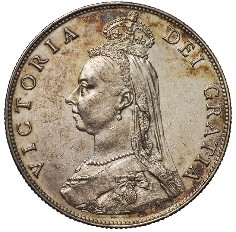 1887 英国 ヴィクトリア女王 ジュビリーヘッド1シリングAU DETAILS
