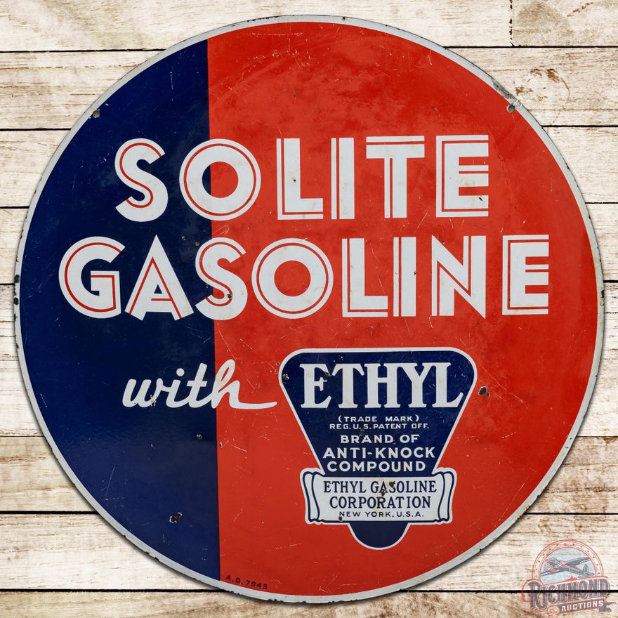 30" Solite Gasoline w/ Ethyl DSP Sign - 7.5 & 7