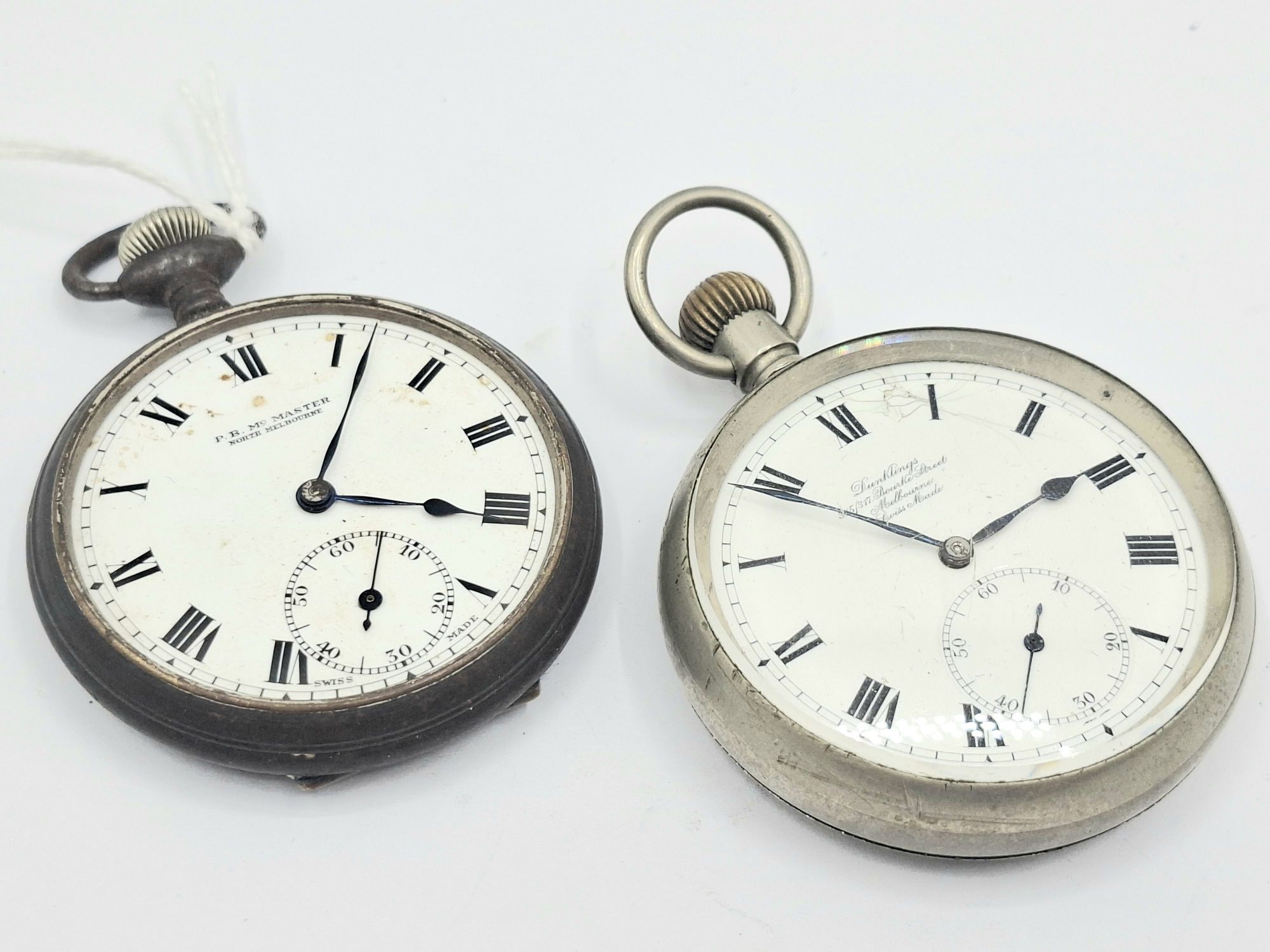 Two Melbourne Stamped Pocket Watches