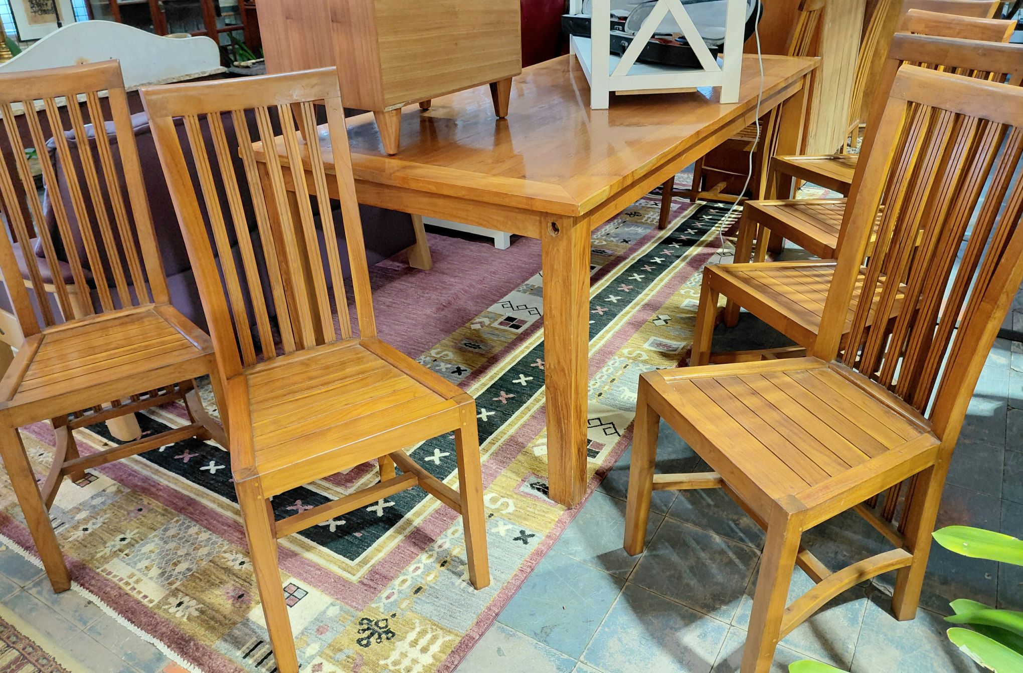 71 · MODERN SOLID TEAK DINING TABLE