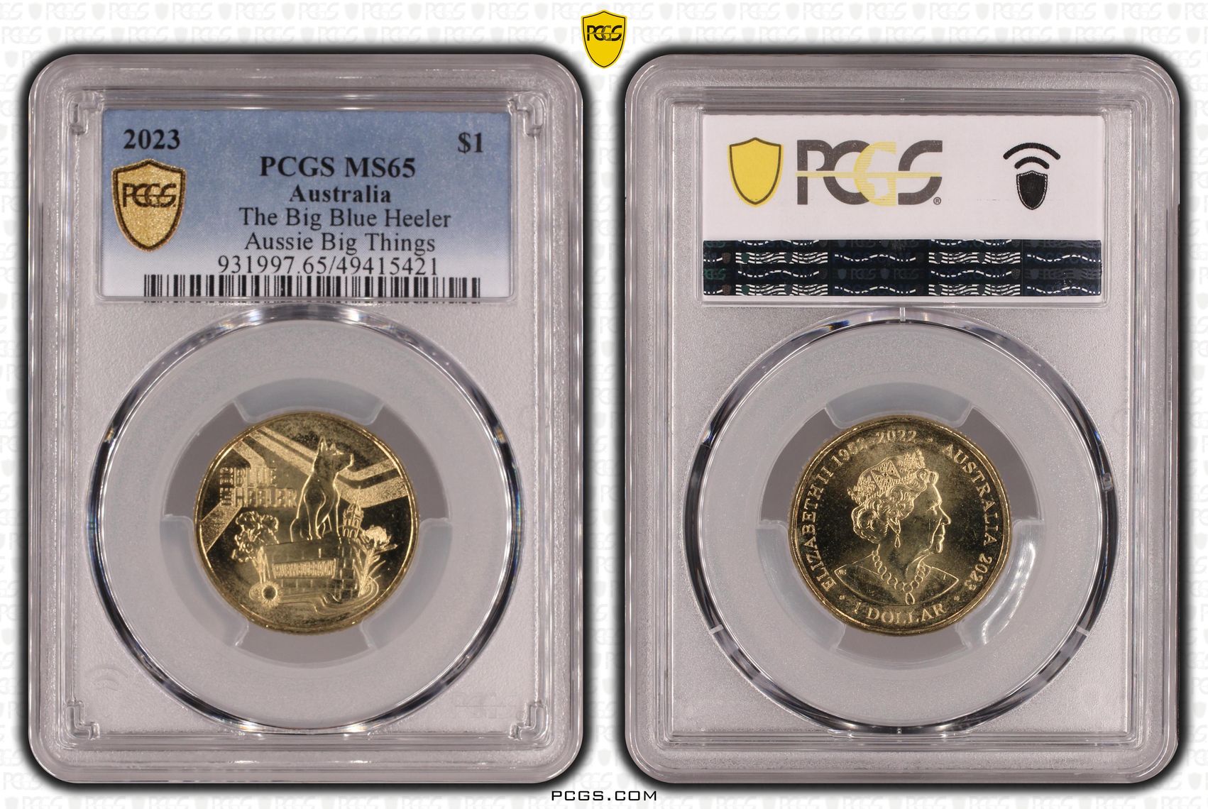 The Big Blue Heeler Aussie Big Things, One Dollar, 2023, PCGS MS65
