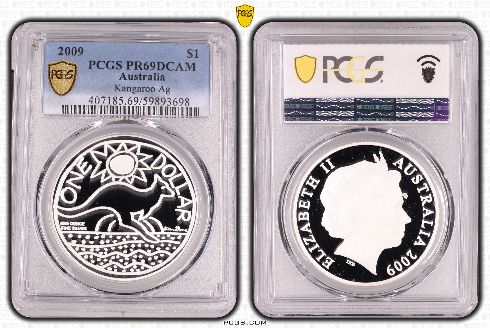 Kangaroo Silver, One Dollar, 2009, PCGS PR69DCAM