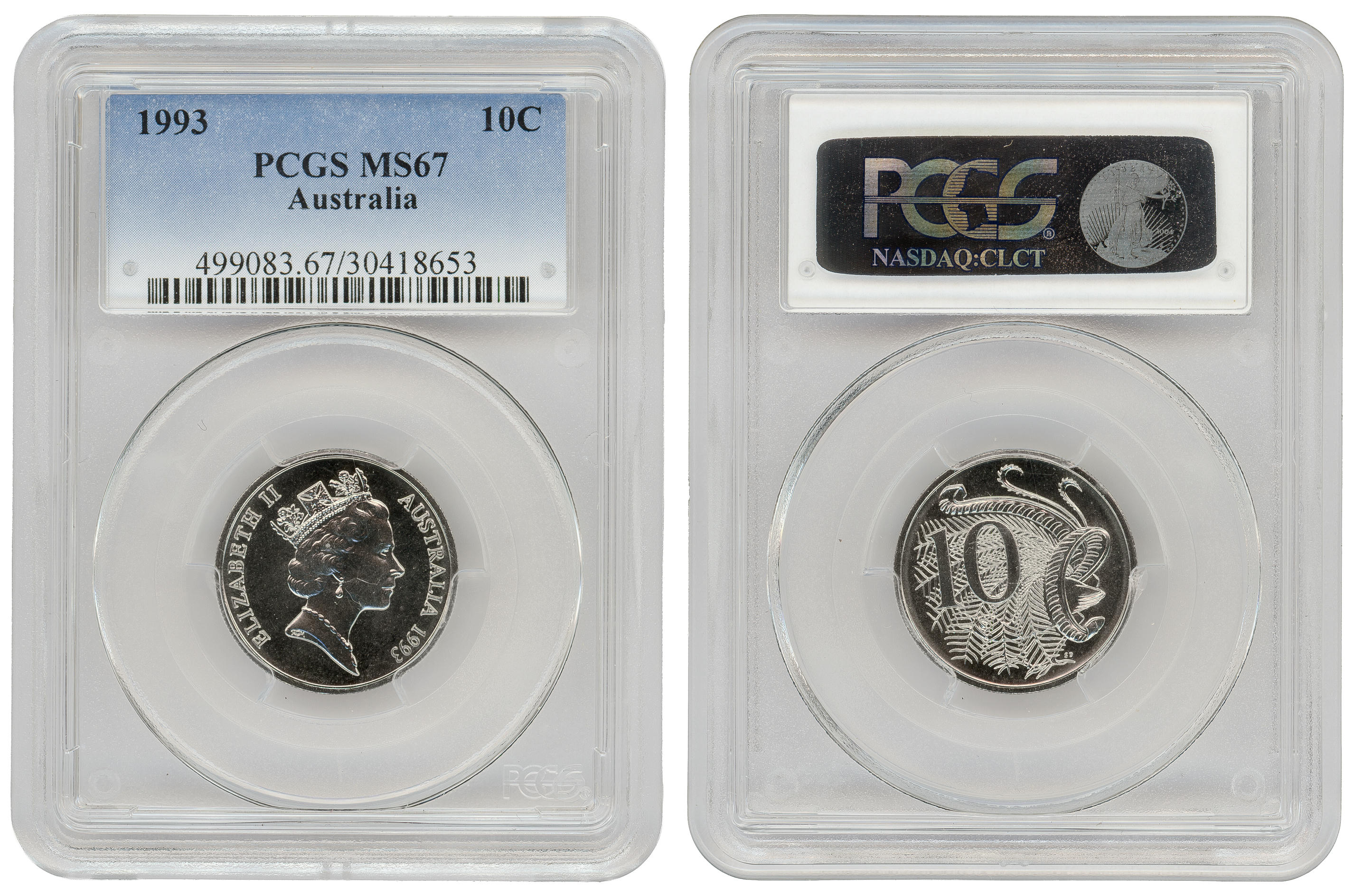 Ten Cent, 1993, PCGS MS67