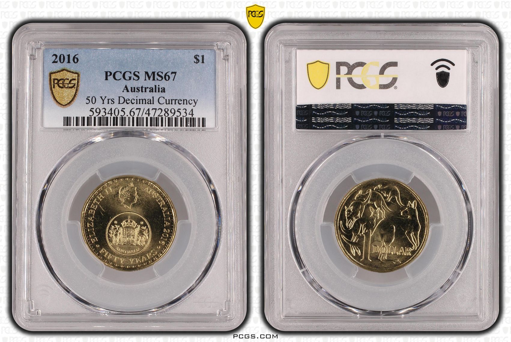 50 Yrs Decimal Currency, One Dollar, 2016, PCGS MS 67